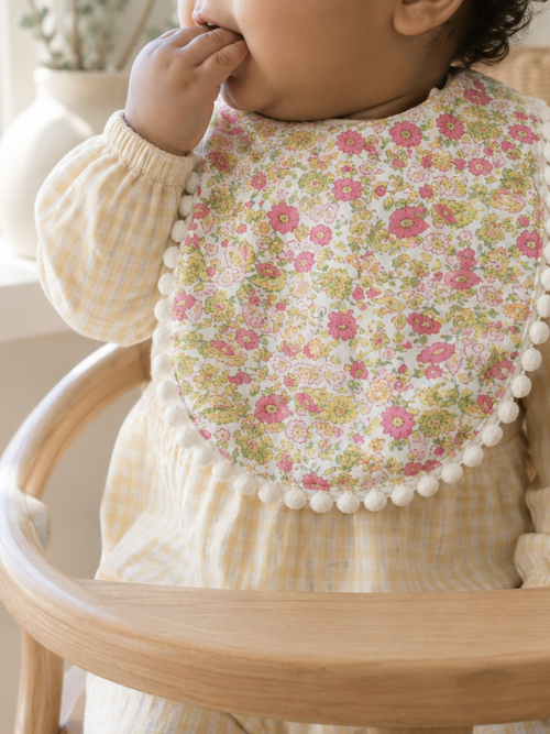 Boho Floral Cotton Bib
