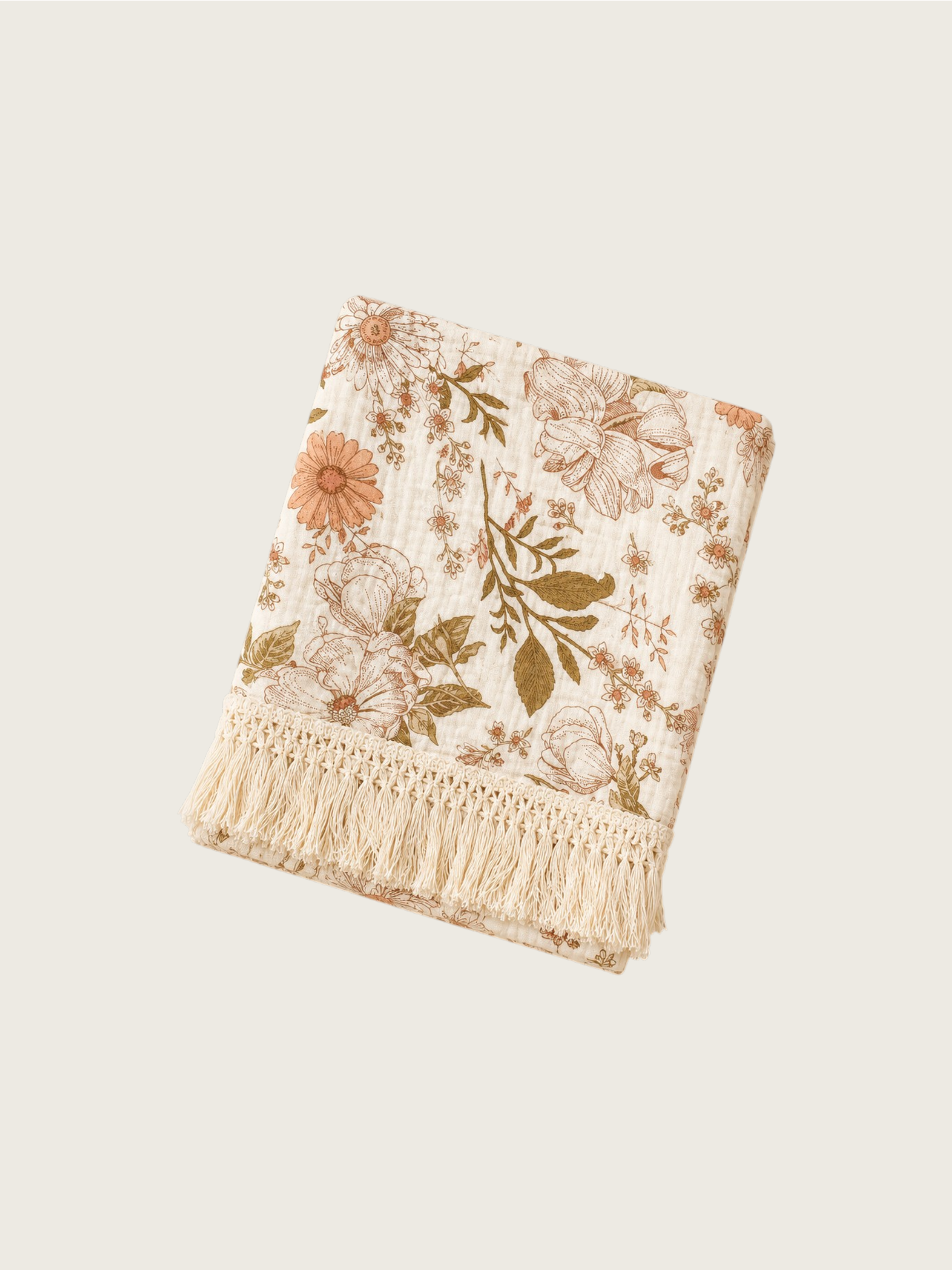 Cottage Floral Cotton Blanket