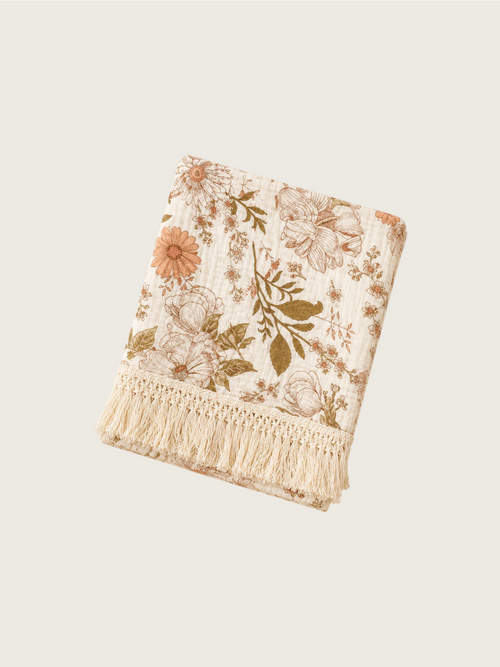 Cottage Floral Cotton Blanket