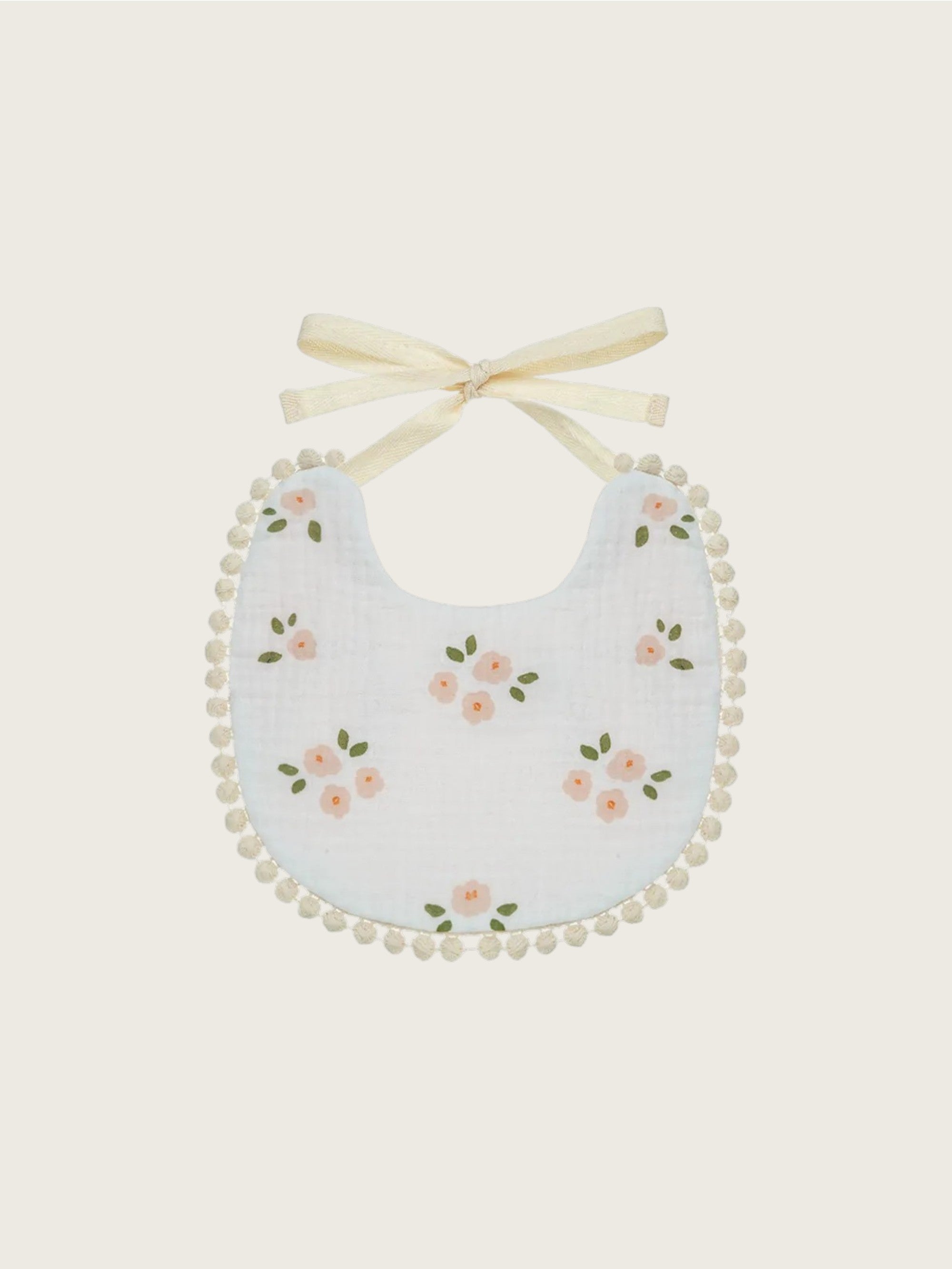 Pink Flower Cotton Bib