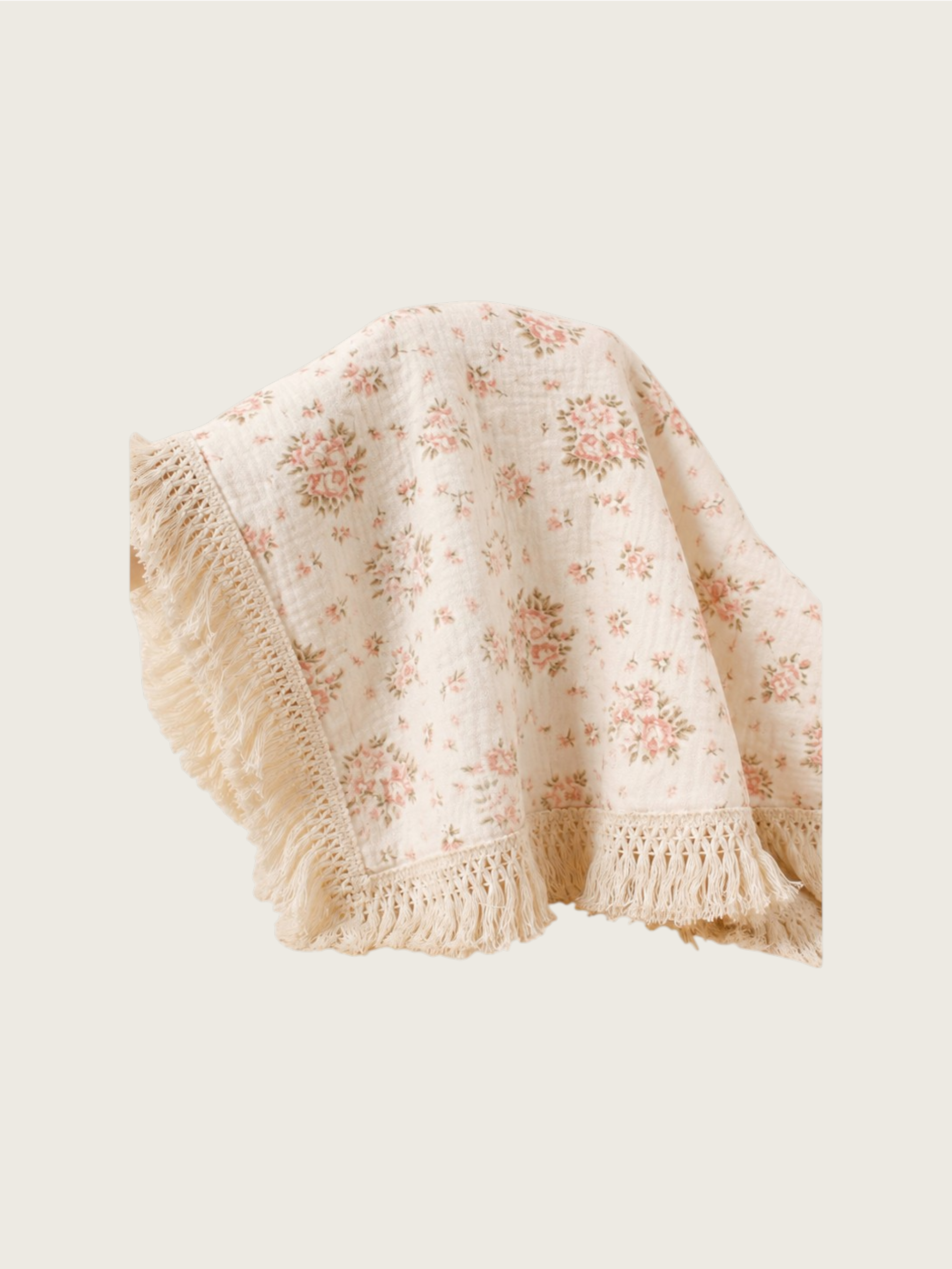 Pink Floral Cotton Blanket