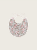 Pink and Grey Floral Cotton Bib