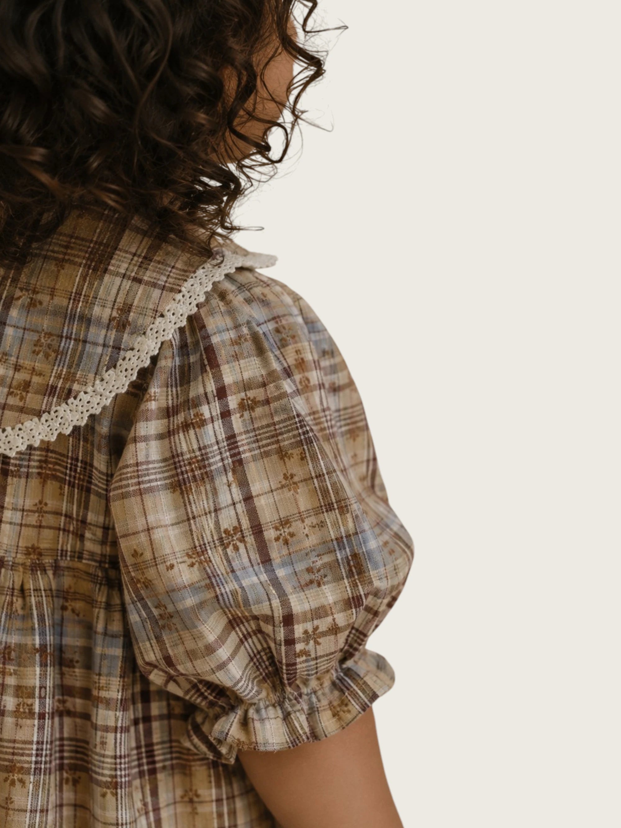 Playdate Yellow Tartan Print Dress Romper