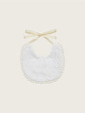 White Floral Lace Linen Bib