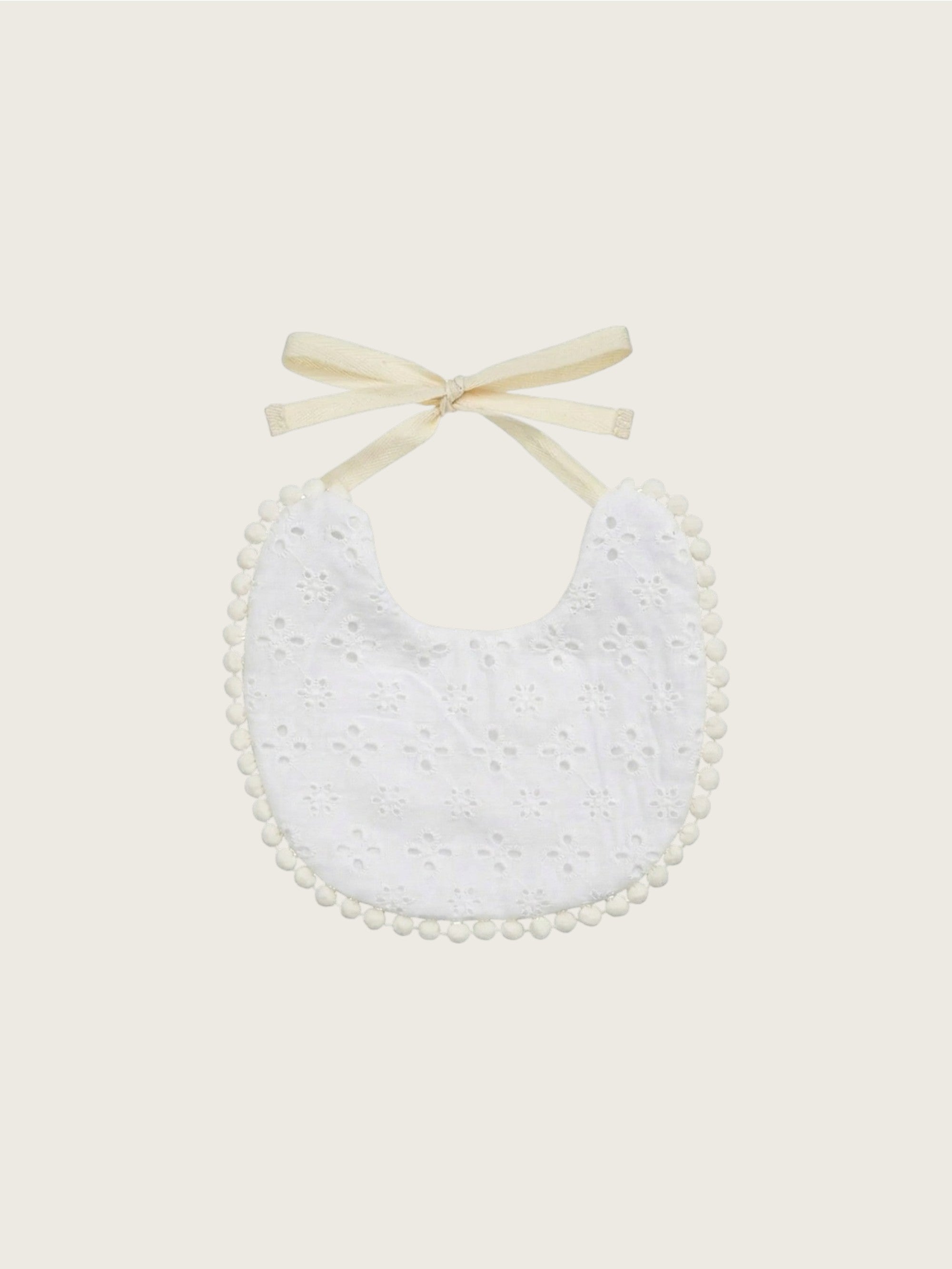 White Floral Lace Linen Bib