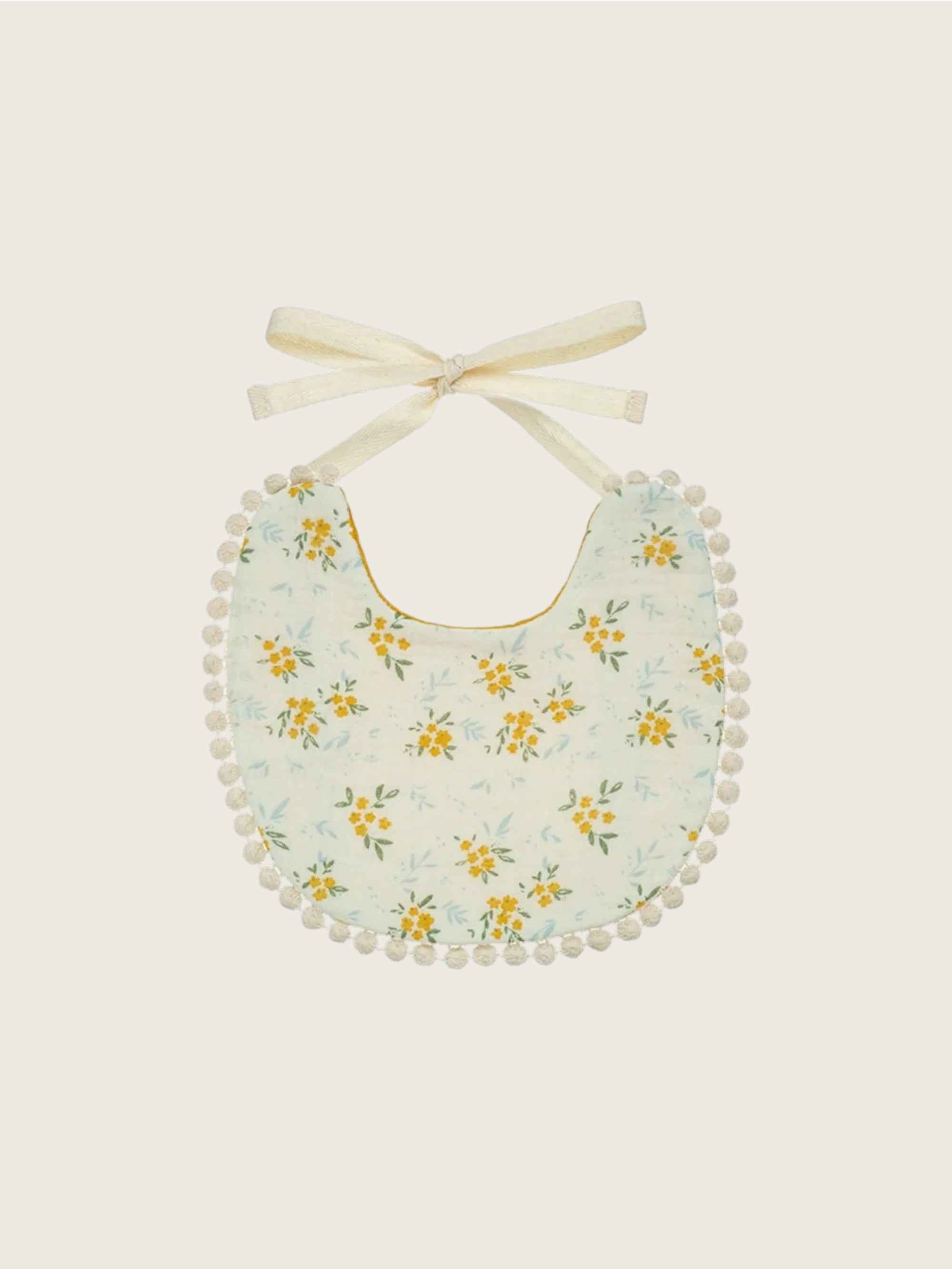 Yellow Flower Cotton Bib